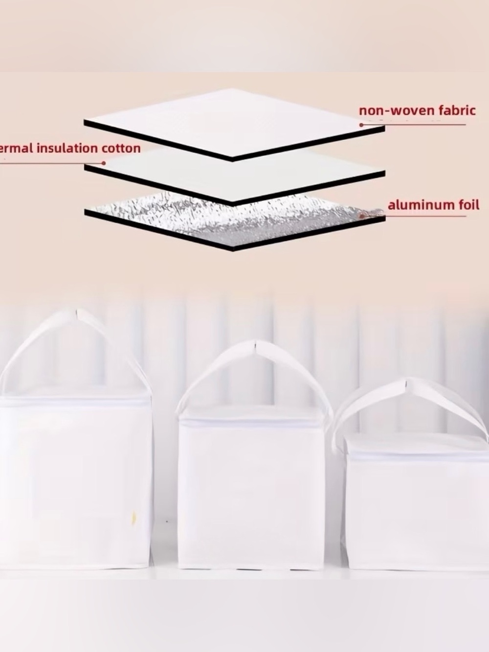Blue Insulated 6-Can Cooler Tote with Handles - Picture 4 of 6